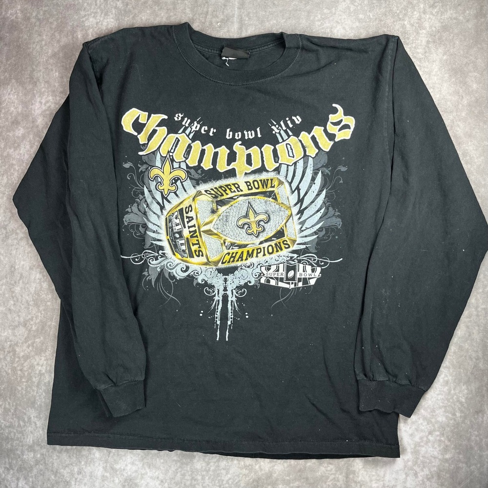 Reebok New Orleans Saints Super Bowl XLIV Champions Long Sleeve Shirt Black XL